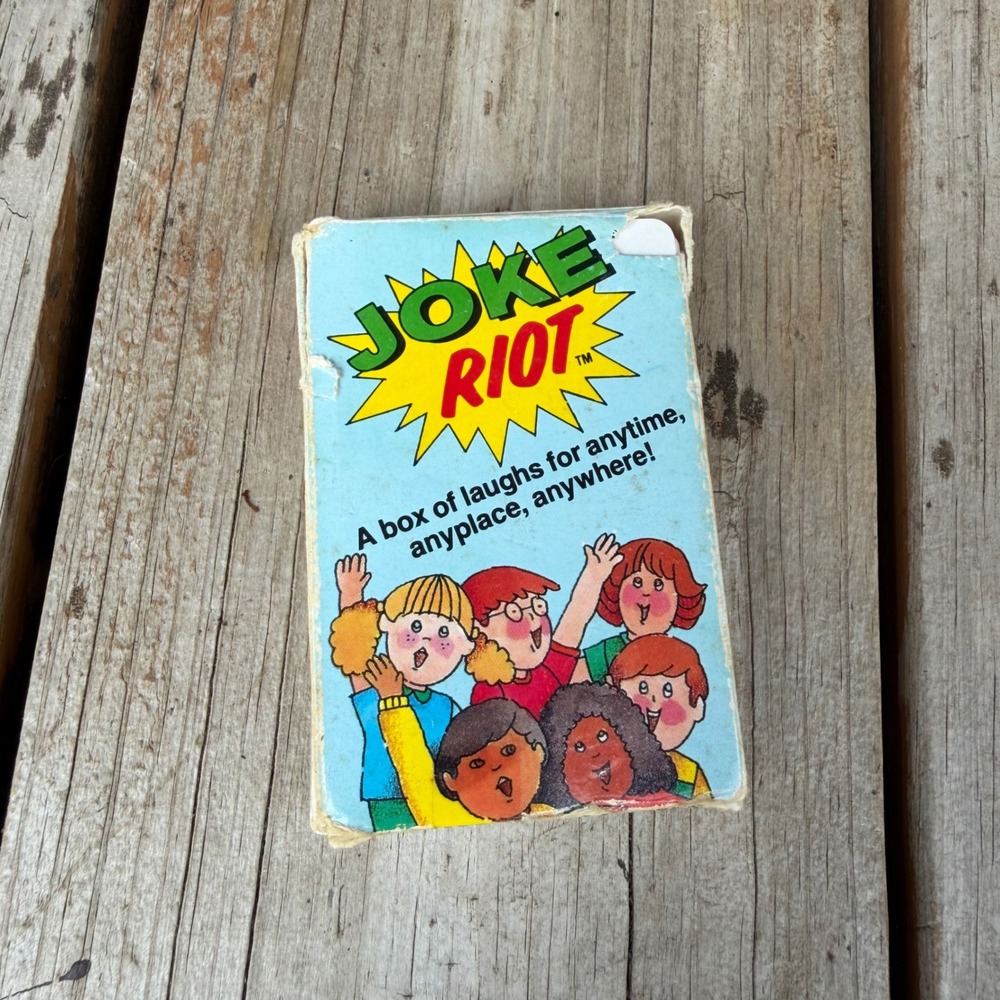 Vintage Creative Child Games Joke Riot Card Deck Kids Blue  Over 200 Jokes